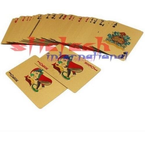 By dhl or ems 50sets Hot Selling Funny 24K Gold Foil Plated Poker Card Playing Card Game High-grade Sports Leisure Game Poker