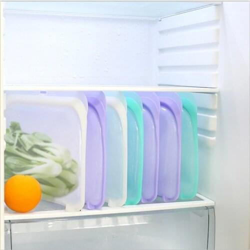 Color Silicone Food Grade Reusable Food Storage Bags Cook Store Freeze Leakproof Heatable Food Bag Vacuum Food Seal Plastic Bag