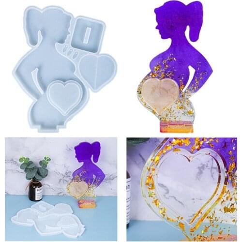 Heart Mom Picture Photo Frame Epoxy Resin Mold Silicone Soap Mold for Home Decoration DIY Crafts Handmade Gifts Silicone Soap