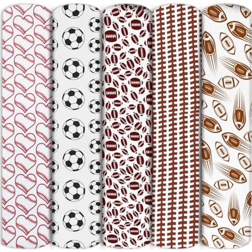 Football Baseball Softball Volleyball Polyester Cotton Sewing Quilting Fabrics Needlework Material DIY Handmade Cloth,1Yc13617