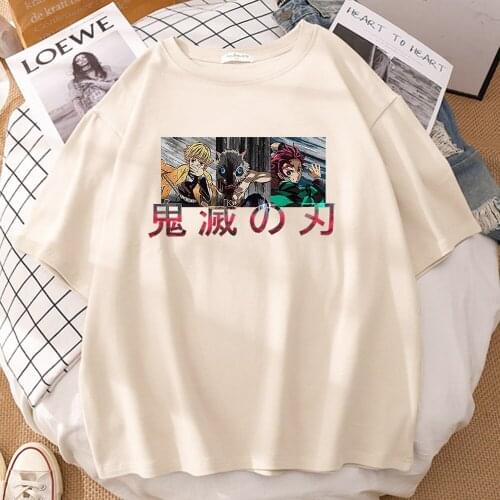 Anime Character Demon Slayer Print Man Tshirts Home Oversize T Shirt Manga Regular Sleeves Top Cartoons S-XXXL Tshirts For Men