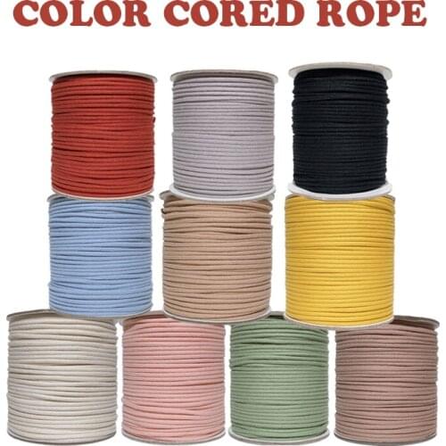 3mm/100Meter Cotton Colorful Cord Rope Beige Twisted Craft Macrame String DIY Home Textile Wedding Decorative Supply Accessory