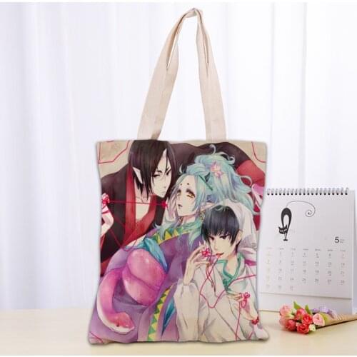 Anime Hoozuki no Reitetsu Canvas Shopping Bags 30x35cm Tote Bag Reusable Handbag Women Shoulder Cloth Pouch Foldable 0303
