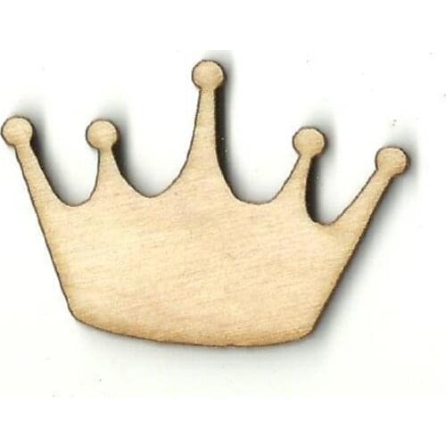 Laser Cut Out Unfinished Wood Shape -Crown