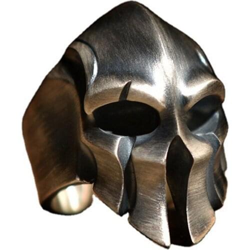 Cool Classic Helmet Ring Men Simple Warrior Rings Biker Jewelry Gift for Him