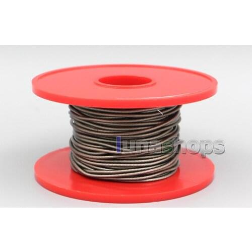 LN006510 Extreme Soft Brown Silver Plated Signal PU Earphone Headphone DIY Bulk Cable 49*0.08 Dia:1.3mm