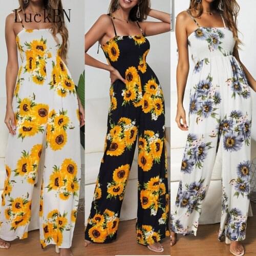 LuckBN Women's Jumpsuits With Print