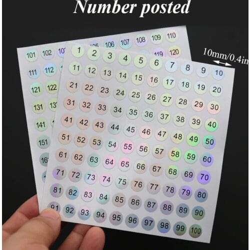 1 Sheet Number Sticker Label For Nail Polish Color Gel Varnish 1-100/ 101-200 Marking Numbering Digital Label Manicure Tool
