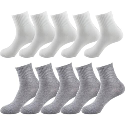 10pair Women Socks Breathable Ankle Socks Solid Color Short Comfortable High Quality Cotton Low Cut Socks Black White Gray