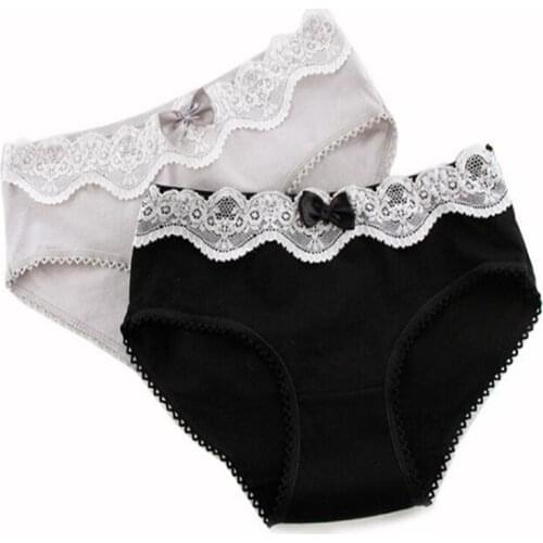 New Arrived 4Pcs/Lot Girl Panties Underwear Lace Briefs Cotton Lingerie Soft Comfortable Bowknot Cartoon Panty Wholesale A-3-4