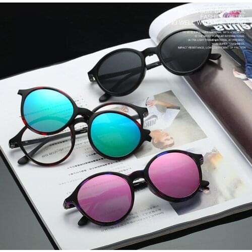 Men Women Vintage Thick Round Rim Frame Eyeglasses Magnetic Clip On Glasses TR90 Optical Prescription Eyewear Frames Eyeglass