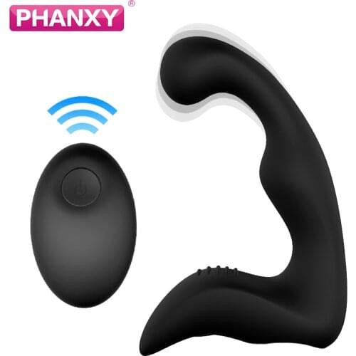 PHANXY Remote Control Male Prostate Massager Vibrator For Men Silicone Butt Plug SexToy For Gay beginners Tail Anal Plug Sex Toy