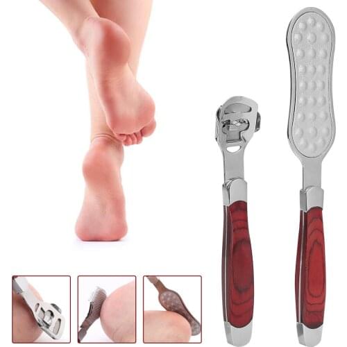 5pc Stainless Steel Foot File Planing Tool Double Sided Foot Callus Remover Pedicure Tool Be Applicable For Nail Salon Household