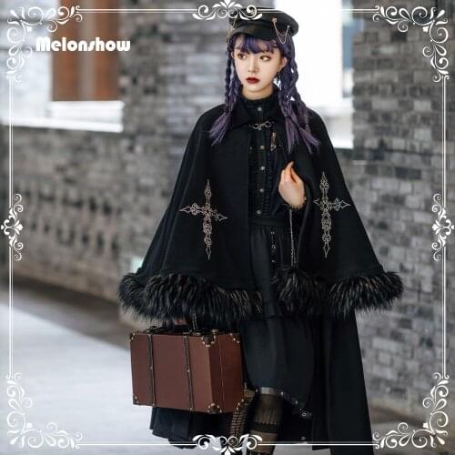 Melonshow Gothic Lolita Dress Plus Size Black Tops and Skirts Victorian Dress Women Lolita Goth Dress Kawaii Clothing Girls