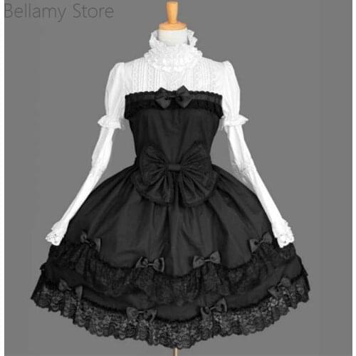 Gothic Lolita daily Japanese sleeve Royal sleeve Lace Bow Dress