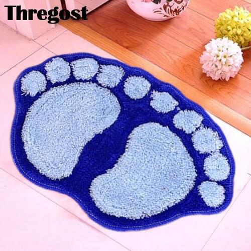 Thregost Cartoon Bathroom Floor Mats Kitchen Hallway Shower Room Anti-Slip Rug Microfiber Eco-Friendly Absorbent Toilet Bath Mat