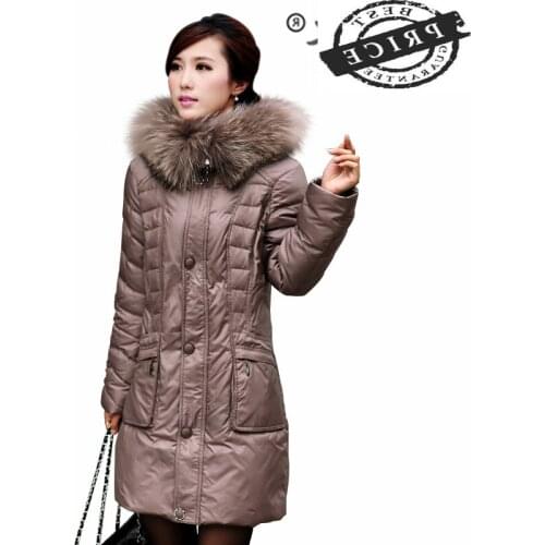 Plus Size Winter Coat Female Fashion Ladies 20% Duck Down Jacket + Large Fur Hooded 2021 Korean Thick Warm Long Coat 1aa