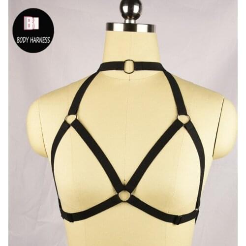 Sexy Elastic Lingerie harness cage bra body cage fetish bondage Harness Belt 90s Goth Bodysuit body harness cage bra