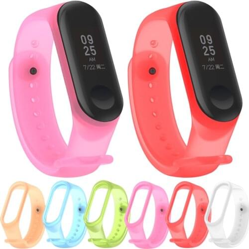 Silicone Strap For Xiaomi Mi Band 6/5/4/3 Transparent Soft TPU Replacement Wristband for xiaomi miband 6 5 4 3 strap Correa