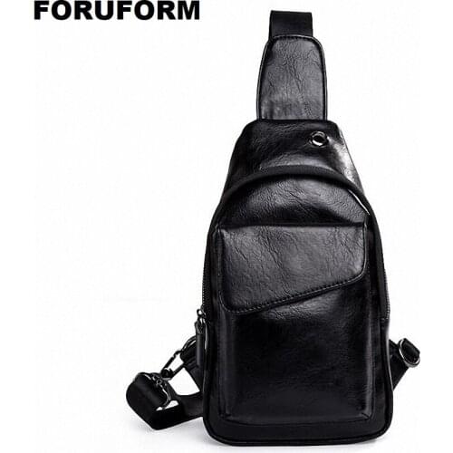 New Fashion Waterproof Leather Men Messenger Bags Casual Mens Leather Chest Bags Small Crossbody Shoulder Back Pack LI-2449