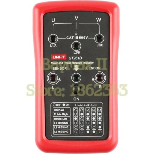 UNI-T UT261B 3 Phase Sequence Rotation Indicator Tester Meter for 15Hz~400Hz Motor