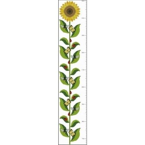 Top Quality Beautiful Lovely Counted Cross Stitch Kit Height Chart Measure Sunflower Flower Flowers My Rain