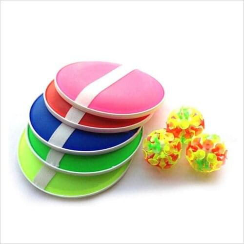 Funny Sticky Ball Game with 32 Suction Cup 2 Round Bats For Kids Outdoor Activity Game Childrens Educational Toys Color Random
