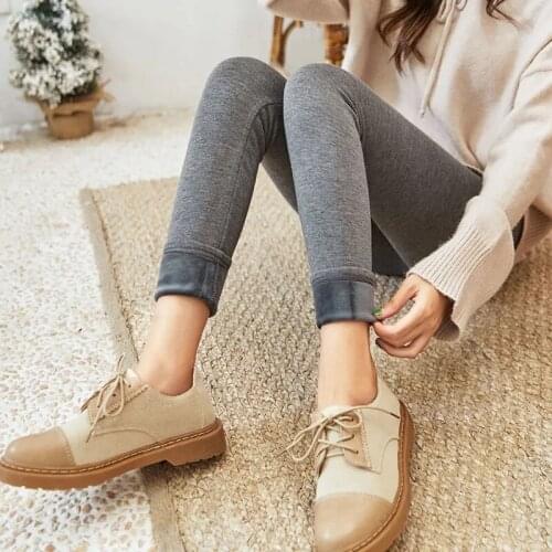 Harajuku Velvet Leggings Women Warm High Waist Leggings Outer Wear One Plus Velvet Thick Cotton Trousers Female Elasticity Pants