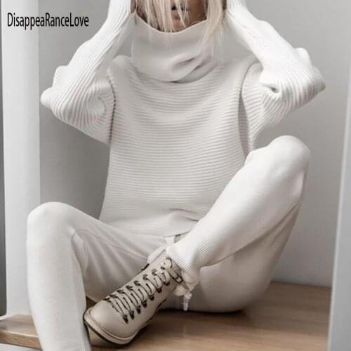 2021 Womens Turtleneck Sweater Women Warm Jumpers Ladies Pullover Autumn Winter Womens Sweaters Black Sweater