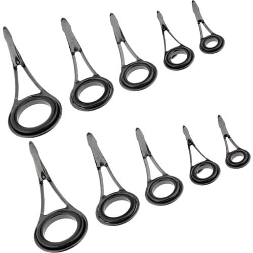 10pcs Sturdy and Durable Fishing Rod Eyes Ceramic Fishing Rod Guides Line Repair Tip Top Rings