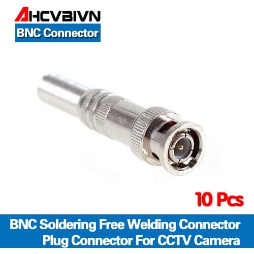 AHCVBIVN 10Pcs CCTV RG-59 Male BNC Connector To Coaxial Cable BNC Connector For AHD CVI TVI Camera