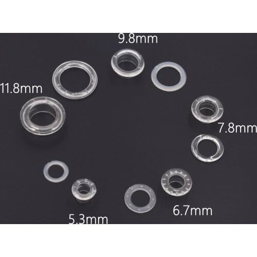 100 set White/Clear/Black Plastic eyelets and Eyelet Punch Die Tool Set for Leather Craft Clothing Grommet Banner 5mm-12mm