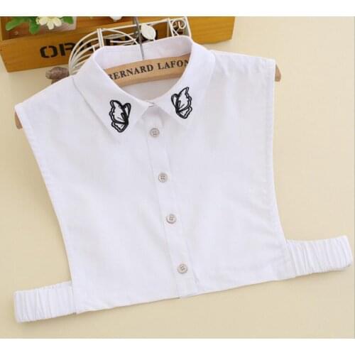 2017 latest new style women Shirt fashion white decoration collar cotton shirt sweater Fashion cotton classic white Fountain