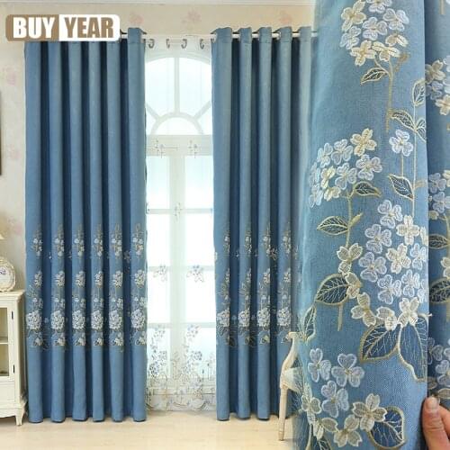 2021 Water-soluble Embroidered Curtains Finished Custom Blackout Curtains for Living Dining Room Bedroom