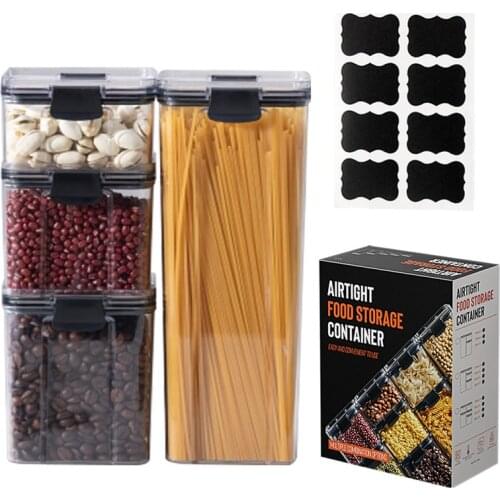 Airtight Food Storage Container Set - 3/4/5 Piece Kitchen & Pantry Organization Plastic Canisters with Durable Lids Ideal