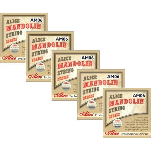 5 Sets Steel 85/15 Bronze Loop End Mandolin Strings AM06 (.010 .014 .024 .034)