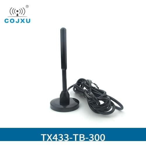 433MHz Wifi Antenna 6dBi Gain COJXU TX433-TB-300 SMA-J Magnetic Base Feeder External Cable Sucker Omnidirectional Wifi Aerial
