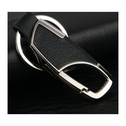 Car-Styling Metal Key Ring Cowhide KeyChain For Toyota Camry Corolla RAV4 Yaris Highlander Land Cruiser PRADO Vios Vitz Reiz