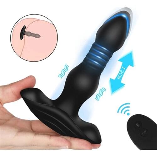 Wireless Remote Control Telescopic Dildo Vibrator Prostate Massager Anal Stimulator Adult Sex Product Erotic Toys For Men Women