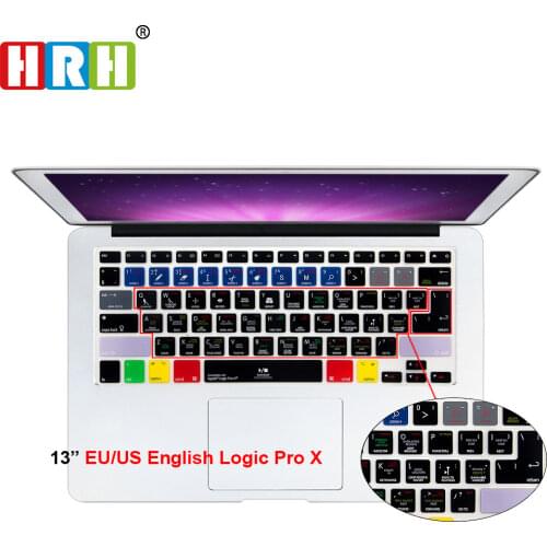 HRH Logic Pro X Functional Shortcuts Hot key Silicone Keyboard Cover Keypad Skin for Mac book Air 13 Pro Retina 13 15 17 A1278