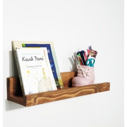 Wooden Decorative Kitchen Rack Bathroom Rack Wall Shelf Bookcase Handmade Natural Wood