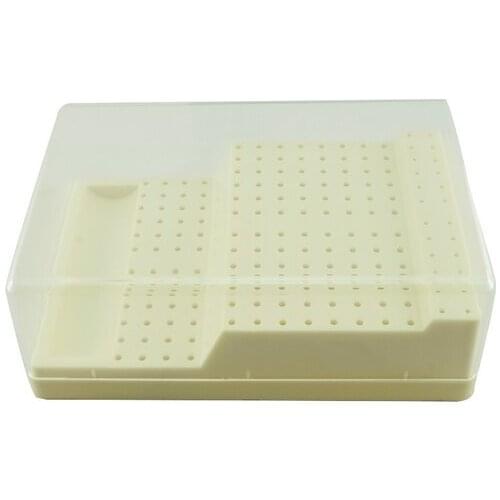 Dental Bur Block Holder Station with Lid - Plastic Holds 168 Burs RA - FG Dental Bur Holder