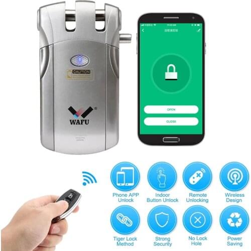 WAFU 018W Pro WIFI Smart Door Lock Remote Control Lock Security Invisible Keyless Intelligent Lock iOS Android APP Unlock