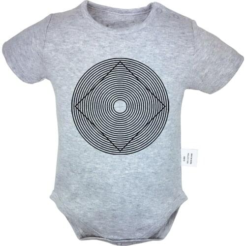 Geometry FIG illusion Art Rainbow Death Ray Design Newborn Baby Boys Girls Outfits Jumpsuit Print Infant Bodysuit Clothes Sets