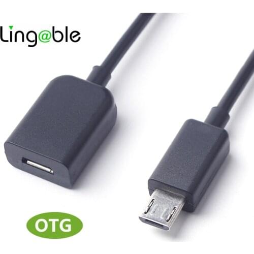 Lingable Micro USB 2.0 Male to Female M/F OTG Extension Cable data sync Extender Cabo for Keyboard Mouse USB Flash