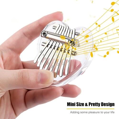 Mini Kalimba 8 Keys Transparent Crystal Acrylic Thumb Piano Fit for Kids Adults Beginners Profesisonals Musical Instruments