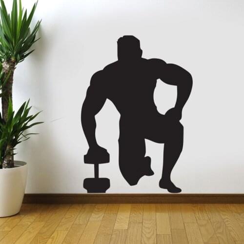 Dumbbell Fitness Club Decal Gym Sticker Body-building Decor Posters Vinyl Decoracion Wall Decals Decor Mural Car Gym Sticker