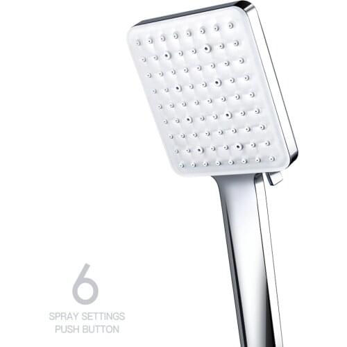 Newentor Shower Head with 6 Spray Settings High Pressure Shower Head With 59" Stainless Steel Shower Hose and Adjustable Bracket