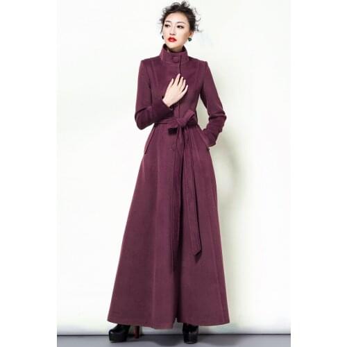 New 2020 anti season medium long windbreaker coat for womens knee length slim double face cashmere woollen coat