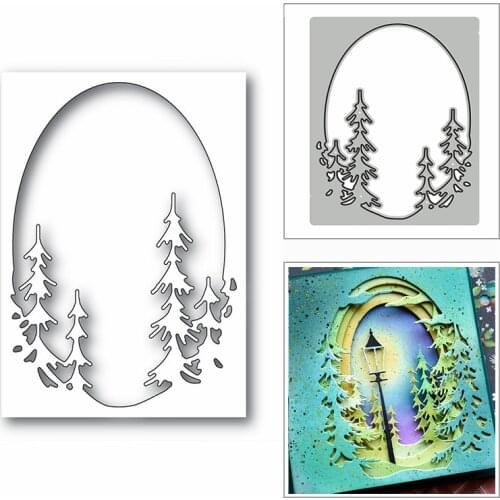 New Layered Frame Tall Fir Collage 2020 Metal Cutting Dies for DIY Scrapbooking Decor and Card Making Embossing Craft No Stamps